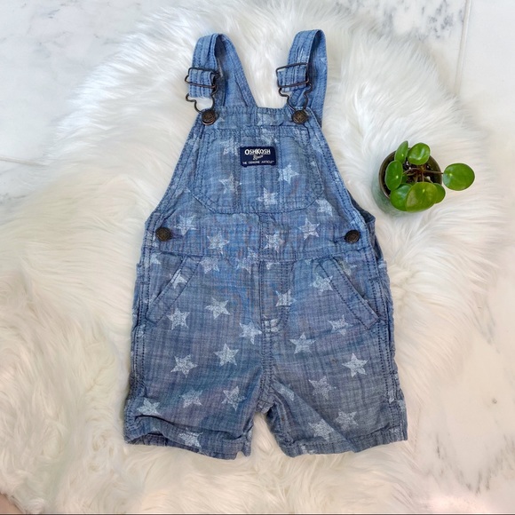 OshKosh star print baby overall shorts 12 months - Picture 1 of 5